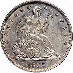 50 cents 1859 Large Obverse coin