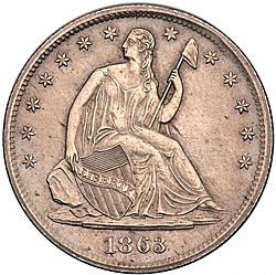 50 cents 1863 Large Obverse coin