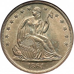 50 cents 1864 Large Obverse coin