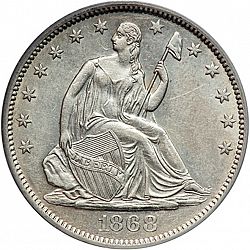 50 cents 1868 Large Obverse coin