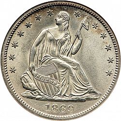 50 cents 1869 Large Obverse coin