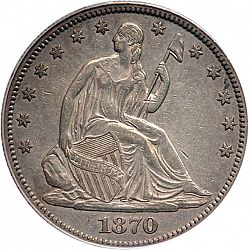 50 cents 1870 Large Obverse coin