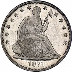 50 cents 1871 Large Obverse coin