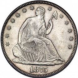 50 cents 1875 Large Obverse coin