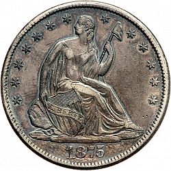 50 cents 1875 Large Obverse coin
