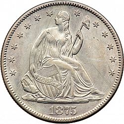 50 cents 1875 Large Obverse coin