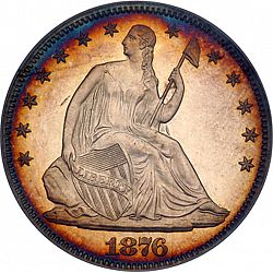 50 cents 1876 Large Obverse coin