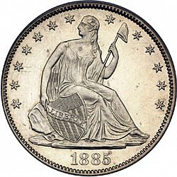 50 cents 1885 Large Obverse coin