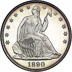 50 cents 1890 Large Obverse coin