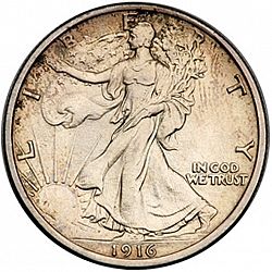 50 cents 1916 Large Obverse coin