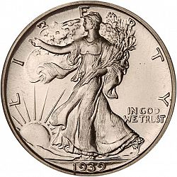 50 cents 1939 Large Obverse coin