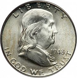 50 cents 1948 Large Obverse coin