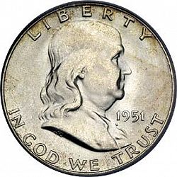 50 cents 1951 Large Obverse coin