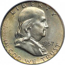 50 cents 1957 Large Obverse coin