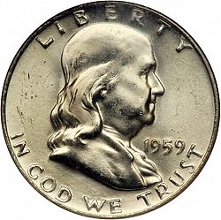 50 cents 1959 Large Obverse coin