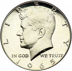 50 cents 1965 Large Obverse coin