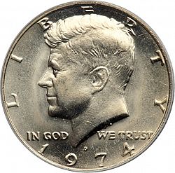 50 cents 1974 Large Obverse coin