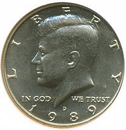 50 cents 1989 Large Obverse coin