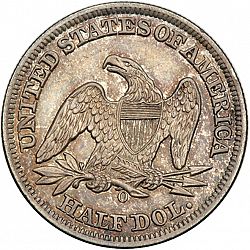 50 cents 1858 Large Reverse coin