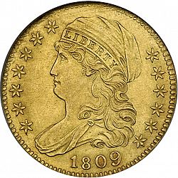 5 dollar 1809 Large Obverse coin
