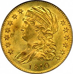 5 dollar 1810 Large Obverse coin