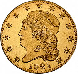 5 dollar 1821 Large Obverse coin