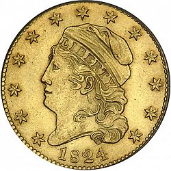 5 dollar 1824 Large Obverse coin