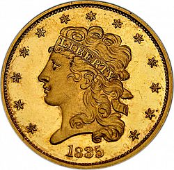 5 dollar 1835 Large Obverse coin