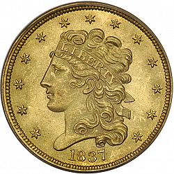 5 dollar 1837 Large Obverse coin