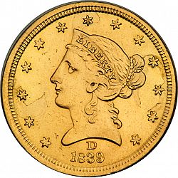 5 dollar 1839 Large Obverse coin