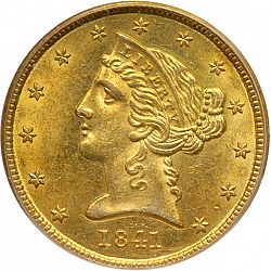 5 dollar 1841 Large Obverse coin