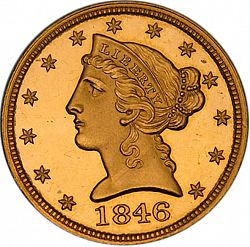 5 dollar 1846 Large Obverse coin