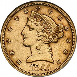 5 dollar 1855 Large Obverse coin