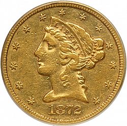 5 dollar 1872 Large Obverse coin