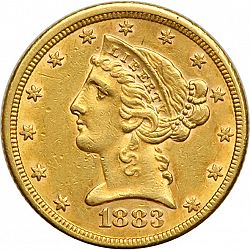5 dollar 1883 Large Obverse coin