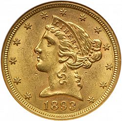 5 dollar 1893 Large Obverse coin