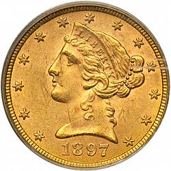 5 dollar 1897 Large Obverse coin