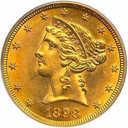 5 dollar 1898 Large Obverse coin