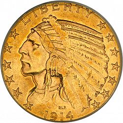 5 dollar 1914 Large Obverse coin
