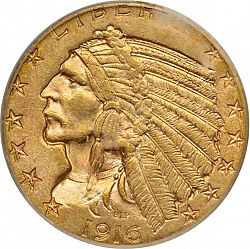 5 dollar 1916 Large Obverse coin