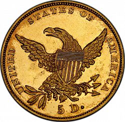 5 dollar 1835 Large Reverse coin