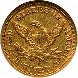 5 dollar 1859 Large Reverse coin