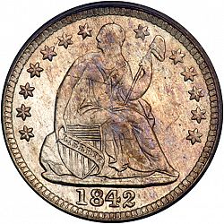 nickel 1842 Large Obverse coin