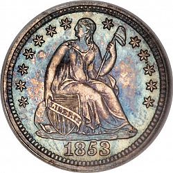 nickel 1853 Large Obverse coin