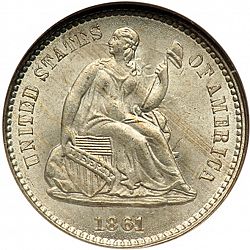 nickel 1861 Large Obverse coin