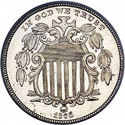 nickel 1866 Large Obverse coin