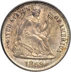 nickel 1869 Large Obverse coin