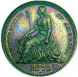 nickel 1870 Large Obverse coin