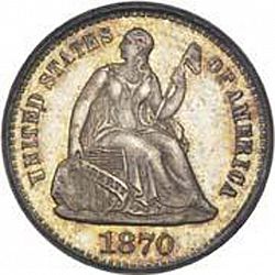 nickel 1870 Large Obverse coin