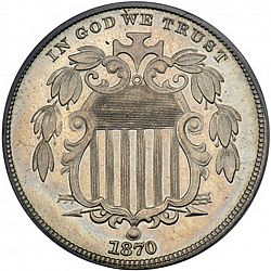 nickel 1870 Large Obverse coin